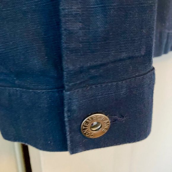 Simons Contemporaine ladies short painters-style dark indigo denim jacket MED - Picture 5 of 6